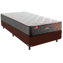 Cama Box Solteirão e Colchão Embrace Molas Ensacadas King Coil Marrom