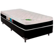 Cama Box Solteirão e Colchão Roma Molas Ensacadas Luckspuma Preto