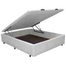 Cama Box SOLTEIRÃO / VIÚVO Baú Pistão Frontal Branco - 120x200