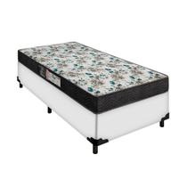 Cama Box Solteiro 17 de Altura Branca Colchão D33 Veneza