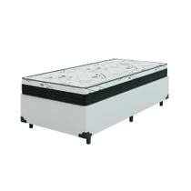 Cama Box Solteiro 88 Sintético Branco com Colchão Espuma D33 One Face 57X88X188 Cama Box Solteiro 88 Sintético Branco com Colchão Espuma D33 One Face 57X88X188