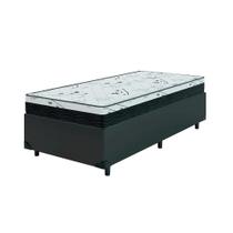 Cama Box Solteiro 88 Sintético Preto com Colchão Espuma D33 One Face 57X88X188 Cama Box Solteiro 88 Sintético Preto com Colchão Espuma D33 One Face 57X88X188