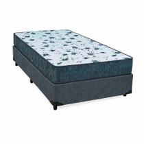 Cama Box Solteiro 88 Suede Cinza Com Colchão Alegro Espuma D28 Cinza 57x88x188