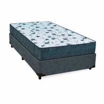 Cama Box Solteiro 88 Suede Cinza Com Colchão Alegro Espuma D28 Cinza 57x88x188