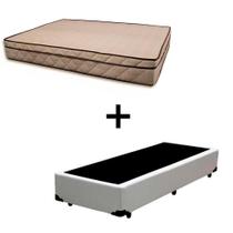 Cama Box Solteiro 88 Tecido Sintético Branco Com Colchão Polônia Bello Box - D28 65x88x188 Cama Box Solteiro 88 Tecido Sintético Branco Com Colchão Polônia Bello Box - D28 65x88x188