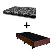 Cama Box Solteiro 88 Tecido Sintético Marrom Com Colchão Belize Bello Box - D33 Preto 57x88x188 Cama Box Solteiro 88 Tecido Sintético Marrom Com Colchão Belize Bello Box - D33 Preto 57x88x188