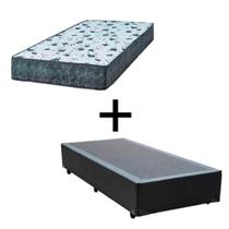 Cama Box Solteiro 88 Tecido Sintético Preto Com Colchão Alegro Bello Box Espuma D28 Cinza 57x88x188 Cama Box Solteiro 88 Tecido Sintético Preto Com Colchão Alegro Bello Box Espuma D28 Cinza 57x88x188