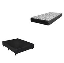 Cama Box Solteiro 88 Tecido Sintético Preto com Colchão De Espuma - D33 Ortobom ISO 100 60x88x188 Cama Box Solteiro 88 Tecido Sintético Preto com Colchão De Espuma - D33 Ortobom ISO 100 60x88x188