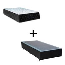 Cama Box Solteiro 88 Tecido Sintético Preto Com Colchão Marrocos - Poliéster - Espuma D33 30cm Cama Box Solteiro 88 Tecido Sintético Preto Com Colchão Marrocos - Poliéster - Espuma D33 30cm