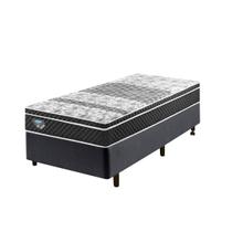 Cama Box Solteiro 88x188 Alpha Cinza com Colchão Mola Verticoil