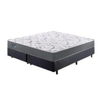 Cama Box Solteiro 88x188 cm Alpha Marrom com Colchão Mola Ensacada
