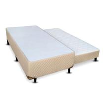 Cama Box SOLTEIRO Americano Universal Cosmopolita com Bicama de molas Areia Rajado - 096x203 Cama Box SOLTEIRO Americano Universal Cosmopolita com Bicama de molas Areia Rajado - 096x203