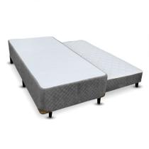Cama Box SOLTEIRO Americano Universal Cosmopolita com Bicama de molas Cinza - Rajado 096x203 Cama Box SOLTEIRO Americano Universal Cosmopolita com Bicama de molas Cinza - Rajado 096x203