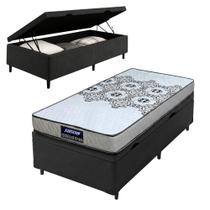 Cama Box Solteiro Baú Colchão de Espuma D20 Supreme Branco 78x188x53cm Gazin