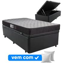 Cama Box Solteiro Baú + Colchão de Espuma Safira D20 - Colchomax