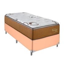 Cama Box Solteiro Bege Colchão Toronto Euro Pillow Molas
