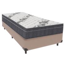Cama Box Solteiro Bege e Colchão Airtech 100 D33 Ortobom Cama Box Solteiro Bege e Colchão Airtech 100 D33 Ortobom