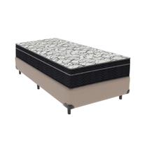 Cama Box Solteiro Bege e Colchão Airtech 150 D45 Ortobom