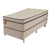 Cama Box Solteiro (Box + Colchão) 78X188X69 Prorelax Mediterrâneo Molas Ensacadas Euro Pillow - Bege