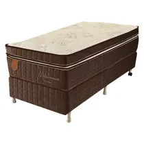 Cama Box Solteiro (Box + Colchão) 78X188X69 Prorelax Mediterrâneo Molas Ensacadas Euro Pillow - Marrom