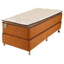 Cama Box Solteiro (Box + Colchão) 88X188X67 Brilhante Prorelax Molas Ensacadas Pillow Top - Terracota