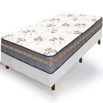 Cama Box Solteiro Branca Colchão La Plata Molas Ensacadas 88x188x62cm Cama Box Solteiro Branca Colchão La Plata Molas Ensacadas 88x188x62cm