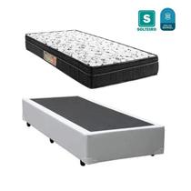 Cama box solteiro branca + colchão mola bonnel inmetro