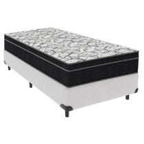 Cama Box Solteiro Branco + Colchão Airtech D45 D45 Ortobom