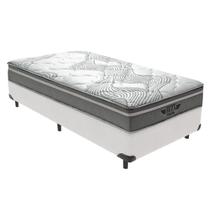 Cama Box Solteiro Branco Colchão Ibiza Molas VTECH 78x188x22