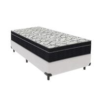 Cama Box Solteiro Branco e Colchão Airtech 150 D45 Ortobom