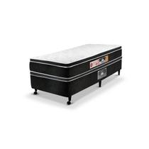 Cama Box Solteiro Castor Black e White Air Double Face D33 88x188x54 + Box Castor