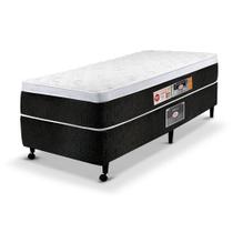 Cama Box Solteiro Castor Black e White Air One Face D45 88x188x50 + Box Castor Preto