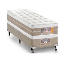 Cama Box Solteiro Castor Silver Star Air Double Face Pocket 88x188x61 + Box Castor Bege
