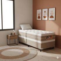 Cama Box Solteiro Castor Silver Star Air Double Face Pocket 88x188x61 + Box Castor