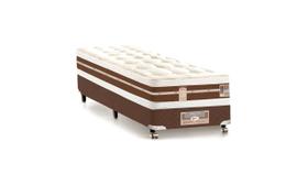 Cama Box Solteiro Castor Silver Star Air Double Pocket Hibrido 88x188x61 + Box Castor Marrom