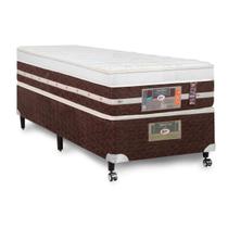 Cama Box Solteiro Castor Silver Star Air One Face Pocket Hibrido 88x188x59 + Box Castor Marrom