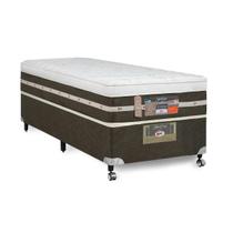 Cama Box Solteiro Castor Silver Star Air One Face Tecnopedic 88x188x59 + Box Castor Verde