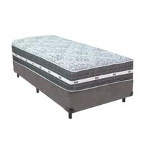 Cama Box Solteiro Cinza + Colchão Black Graphite 32 Molas Ensacadas Anjos Cama Box Solteiro Cinza + Colchão Black Graphite 32 Molas Ensacadas Anjos