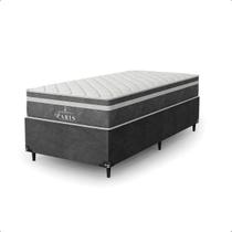 Cama Box Solteiro Cinza + Colchão Paris Molas Cinza Cama Box Solteiro Cinza + Colchão Paris Molas Cinza