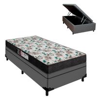 Cama Box Solteiro Colchão 17 de Altura Veneza Baú Cinza Portobel Cama Box Solteiro Colchão 17 de Altura Veneza Baú Cinza Portobel