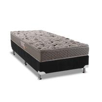 Cama Box Solteiro: Colchão Anatômico Herval AG65 Firme Fort + Base CRC Suede Black(88x188)