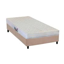 Cama Box Solteiro: Colchão Anatômico Herval AG65 Frontier + Base CRC Suede Clean(88x188)