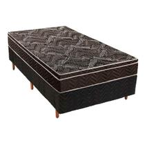 Cama Box Solteiro: Colchão Anatômico Paropas D28/EP Pasquale + Base CRC Fantasy Black(88x188)