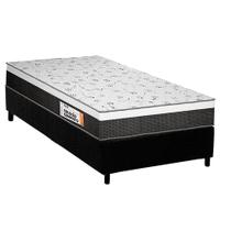 Cama Box Solteiro: Colchão Anatômico Plumatex D28/EP Falcon Ultra Firme + Base CRC Suede Black(88x188)