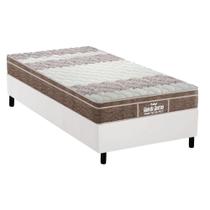 Cama Box Solteiro: Colchão Anatômico Probel D33/EP Guarda Costas Próintense Plus + Base CRC Suede White(88x188)