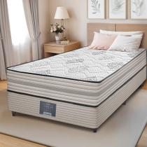 Cama Box Solteiro Colchão + Box 88x188x63 Spring Zen com Molas Ensacadas Cinza Cama inBox Cama Box Solteiro Colchão + Box 88x188x63 Spring Zen com Molas Ensacadas Cinza Cama inBox