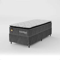 Cama Box Solteiro + Colchão Comfort Class Pillow Top 88x188 Cinza/suede Cinza Cama Box Solteiro + Colchão Comfort Class Pillow Top 88x188 Cinza/suede Cinza