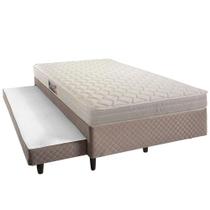 Cama Box Solteiro Colchão Composto Herval Frontier Espuma, 51x88x188 cm, com Colchão Auxiliar Cama Box Solteiro Colchão Composto Herval Frontier Espuma, 51x88x188 cm, com Colchão Auxiliar