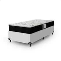 Cama Box Solteiro + Colchão D33 One Face - 56x88x188cm - Couro Branco Cama Box Solteiro + Colchão D33 One Face - 56x88x188cm - Couro Branco