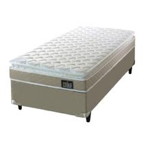 Cama Box Solteiro Colchão D45 com Pillow Top Hellen 88x188x62cm Bege - Suporta até 150kg por Pessoa Cama Box Solteiro Colchão D45 com Pillow Top Hellen 88x188x62cm Bege - Suporta até 150kg por Pessoa
